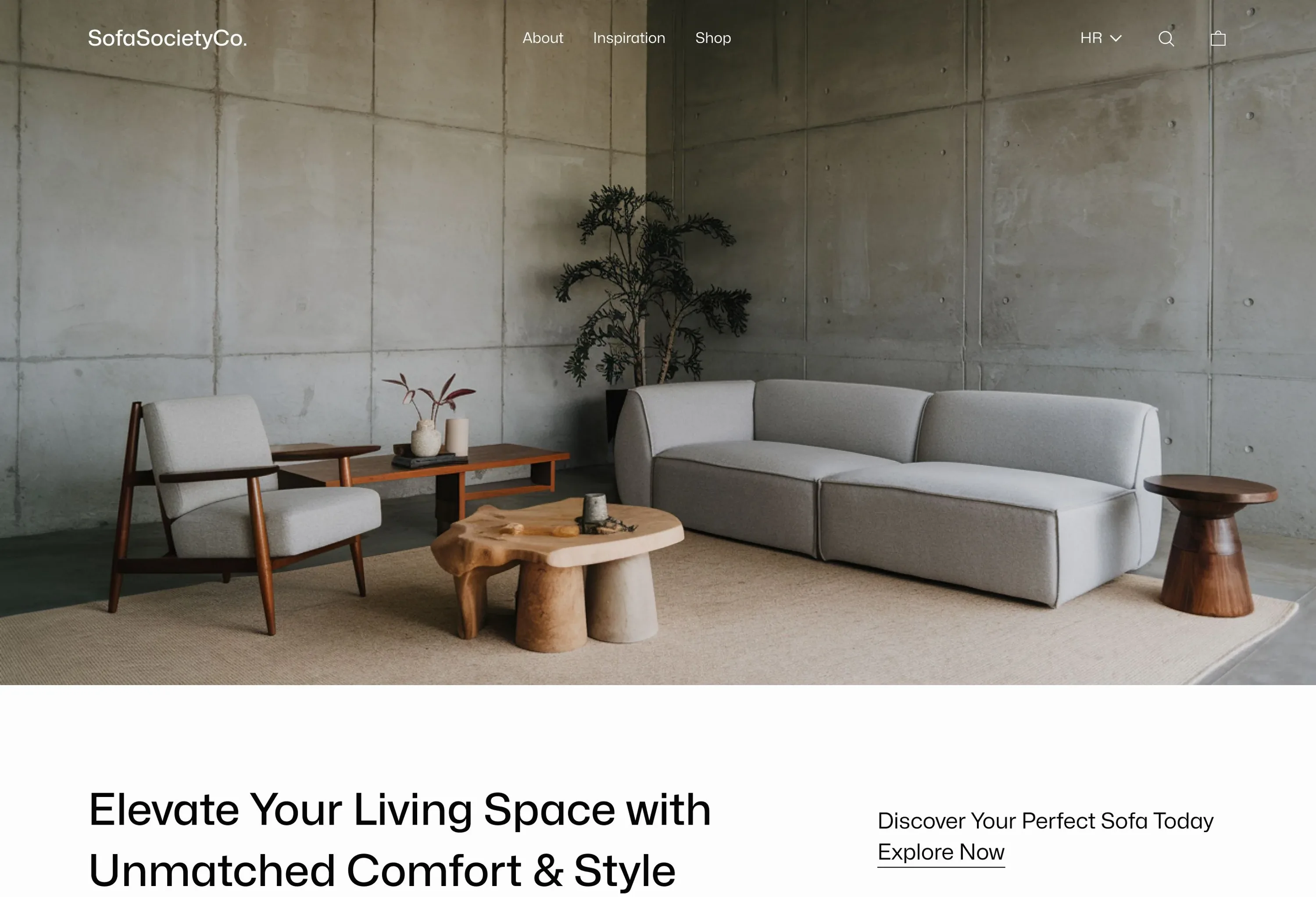 Sofa Society example online store, furniture & home